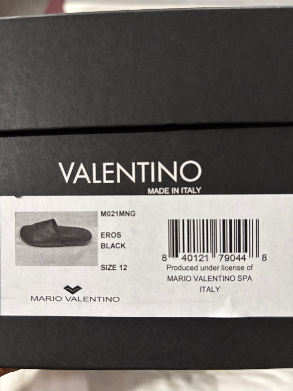 Valentino Black Embossed V-Logo Men’s Slide Sandals - Picture 5 of 5